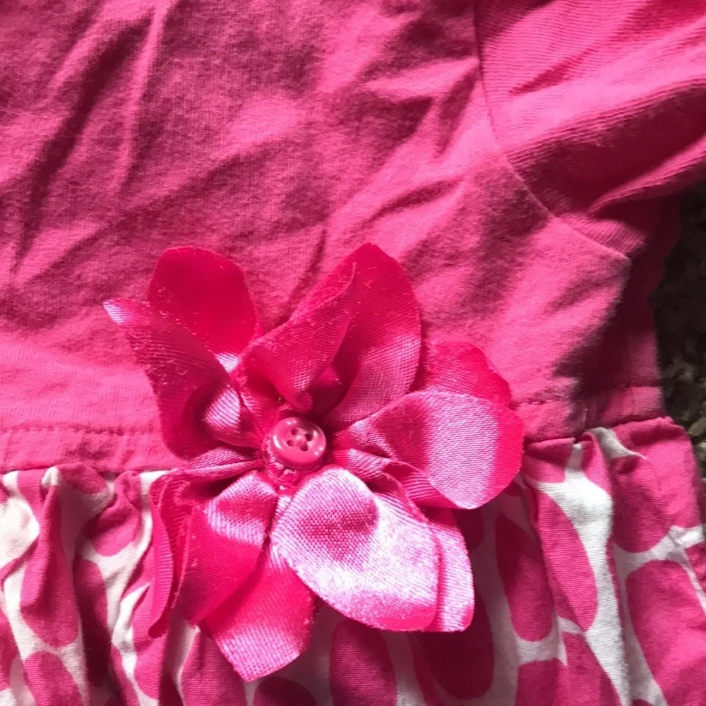 Carters Pink & White Short Sleeve Shorts Romper